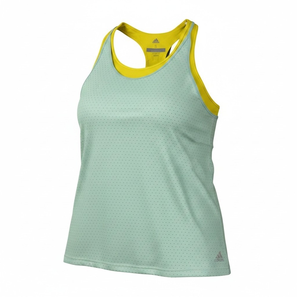 Adidas Tennis Advantage Strappy Tank Womens Small Energy Aqua BQ4863 EUC 2-in-1